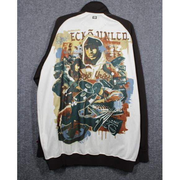 ECKO UNLTD UNLIMITED VINTAGE Y2K TRACK JACKET DJ MENS 2XL FULL ZIP RELAXED BAGGY